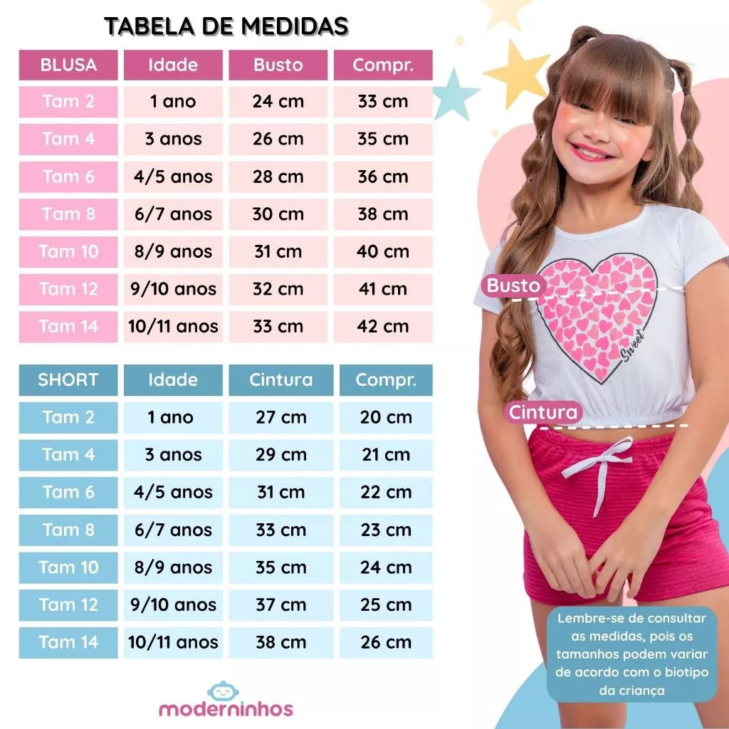 Kit  sortido com 5 Blusas Femininas + 5 Shorts = 5 Conjuntos