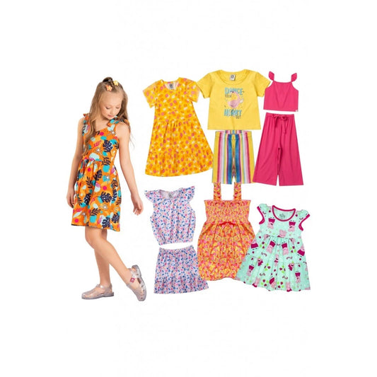 Kit com 6 conjuntos Sortidos Feminino Verão - 6 Camisetas + 6 Bermudas